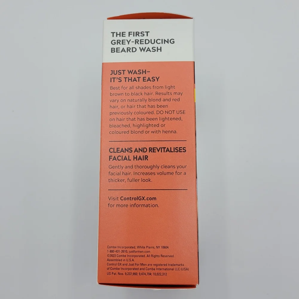 Just For Men Control GX Grey Reducing Beard Wash Shampoo, 4 fl oz Gradual Color